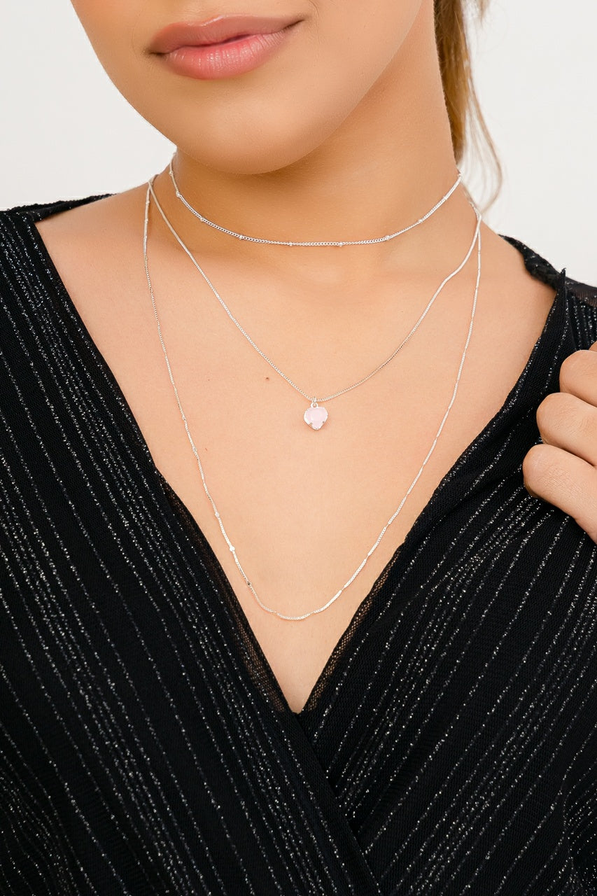 Colar Coração Cristal Celeste