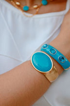 Bracelete Resinado e Cristais