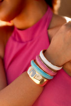 Bracelete resinado cores variadas